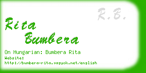 rita bumbera business card